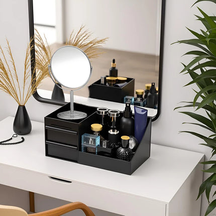 Bathroom Countertop Organizer With Drawers Cologne Organizer For Men, Cologne Holder For Dresser, Perfume Stand,