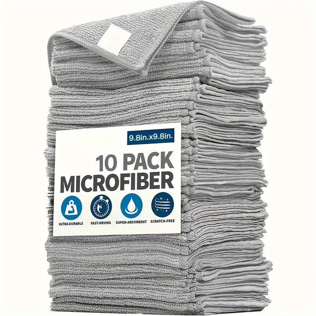 Microfiber Kitchen Cloths — Light Gray Set